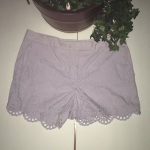 Ann Taylor lilac, eyelet shorts size 10